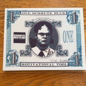 Dunder Mifflin One Schrute Buck Canvas NEW